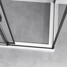 Vincea Slim-N VSR-4SN9012CLB Стекло прозрачное/Профиль Черный 90х120 Душевой уголок 90x120x195 см, Италия - фото 1 - фото 4