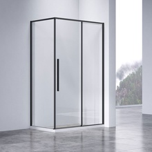 Vincea Slim-N VSR-4SN9012CLB Стекло прозрачное/Профиль Черный 90х120 Душевой уголок 90x120x195 см, Италия - фото 1 - фото 1