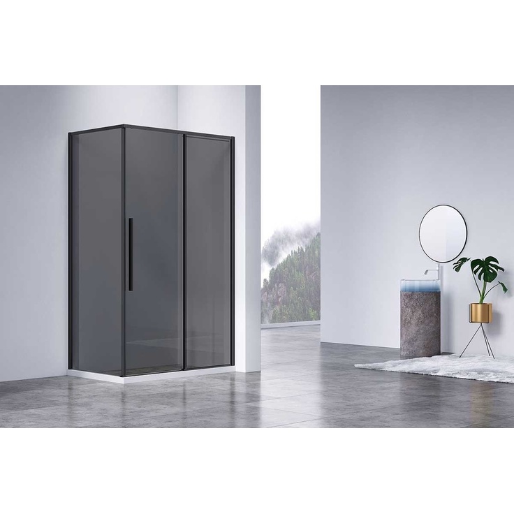 Vincea Slim-N VSR-4SN9011CGB Стекло тонированное/Профиль Черный 90х110 Душевой уголок 90x110x195 см, Италия - фото 1 Vincea Slim-N VSR-4SN9011CGB Стекло тонированное/Профиль Черный 90х110 Душевой уголок 90x110x195 см, Италия - фото 1