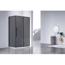 Vincea Slim-N VSR-4SN9011CGB Стекло тонированное/Профиль Черный 90х110 Душевой уголок 90x110x195 см, Италия - фото 1 - фото 1