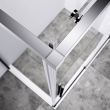 Vincea Slim-N VSR-4SN9010CL Стекло прозрачное/Профиль Хром 90х100 Душевой уголок 90x100x195 см, Италия - фото 1 - фото 4