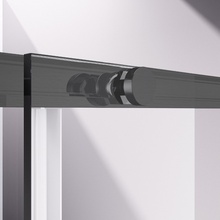 Vincea Slim-N VSR-4SN8014CLGM Прозрачное стекло/Профиль Вороненая сталь 80х140 Душевой уголок 80x140x195 см, Италия - фото 1 - фото 4