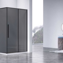 Vincea Slim-N VSR-4SN8014CGB Тонированное стекло/Профиль Черный 80х140 Душевой уголок 80x140x195 см, Италия - фото 1 - фото 2