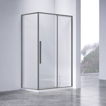 Vincea Slim-N VSR-4SN8012CLGM Прозрачное стекло/Профиль Вороненая сталь 80х120 Душевой уголок 80x120x195 см, Италия - фото 1 - фото 1