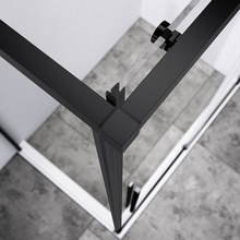 Vincea Slim-N VSR-4SN8011CLB Прозрачное стекло/Профиль Черный 80х110 Душевой уголок 80x110x195 см, Италия - фото 1 - фото 3