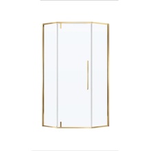 Vincea Slim-N VSP-4SN900CLG 90x90, брашированное золото, стекло прозрачное Душевой уголок 90x90x195 см, Италия - фото 1 - фото 1