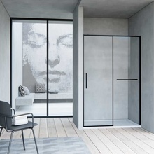 Vincea Slim Soft VDS-1SS100CLB Прозрачное стекло/Черный 100 Душевая дверь 0,6x100x200 см, Италия - фото 1 - фото 2