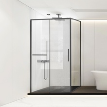 Vincea Slim Soft VSR-1SS9012CLGM Прозрачное стекло/Профиль Вороненая сталь 90х120 Душевой уголок 90x120x200 см, Италия - фото 1 - фото 1