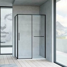 Vincea Slim Soft VSG-1SS800CLB Матовый черный/Прозрачное стекло 80х200 Боковая панель 0,6x80x200 см, Италия - фото 1 - фото 2