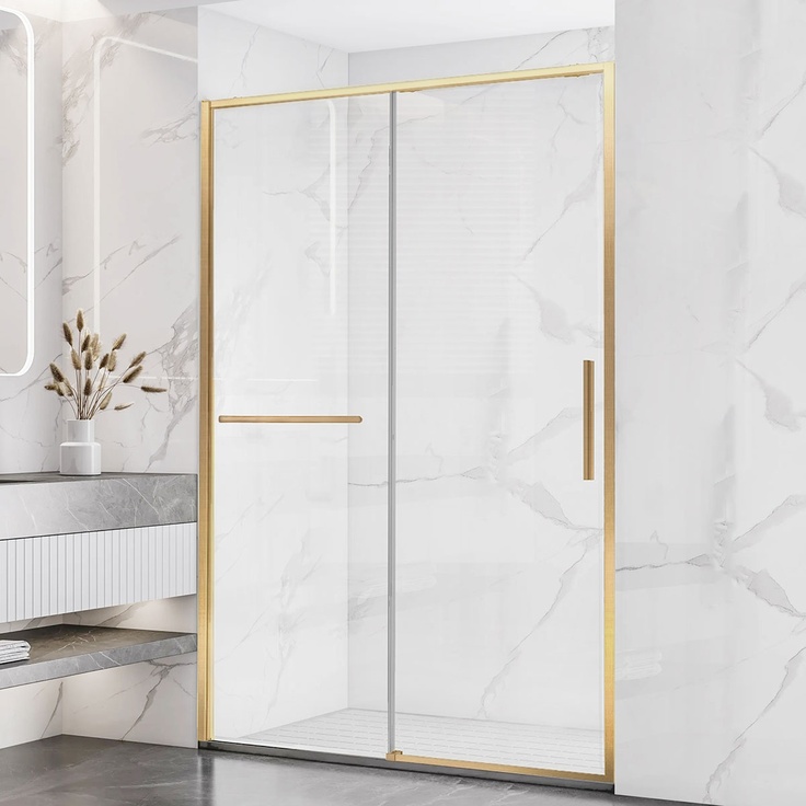 Vincea Slim Soft VDS-1SS140CLG Прозрачное стекло/Брашированное золото 140 Душевая дверь 0,6x140x200 см, Италия - фото 1 Vincea Slim Soft VDS-1SS140CLG Прозрачное стекло/Брашированное золото 140 Душевая дверь 0,6x140x200 см, Италия - фото 1