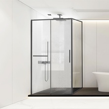 Vincea Slim Soft VSR-1SS9013CLGM Стекло прозрачное/Вороненая сталь 130х90 Душевой уголок 130x90x200 см, Италия - фото 1 - фото 1