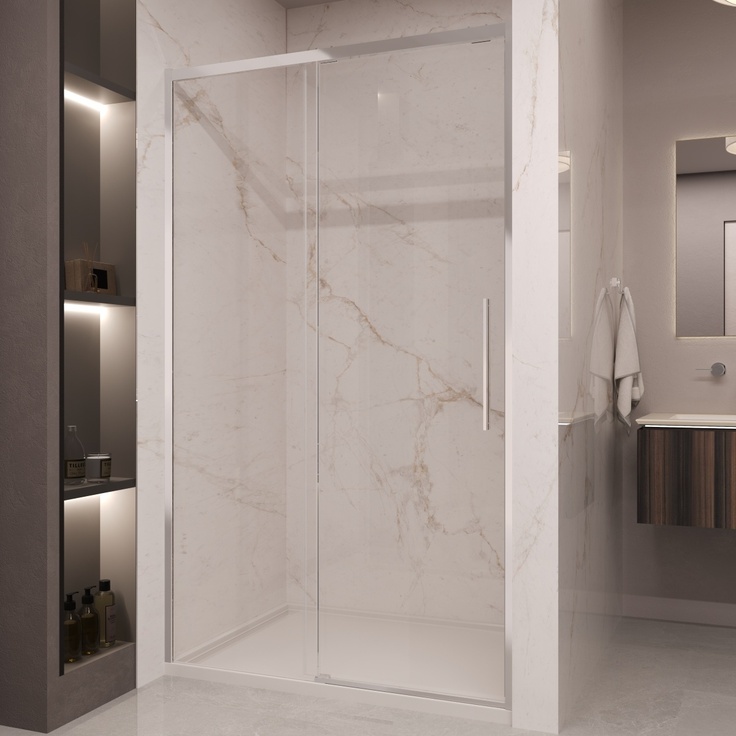 Vincea Stella VDS-1ST110CL Прозрачное стекло/Хром 110 Душевая дверь 0,8x110x200 см, Италия - фото 1 Vincea Stella VDS-1ST110CL Прозрачное стекло/Хром 110 Душевая дверь 0,8x110x200 см, Италия - фото 1