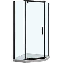 Vincea Stresa VSP-1S100CLB Профиль Чёрный матовый / Прозрачное стекло 100х100 Душевой уголок 100x100x195 см, Италия - фото 1 - фото 1