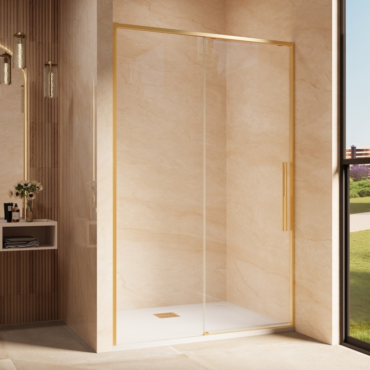 Vincea Ultima VDS-7UL120CLG Прозрачное стекло/Брашированное золото 120 Душевая дверь 0,8x120x200 см, Италия - фото 1 Vincea Ultima VDS-7UL120CLG Прозрачное стекло/Брашированное золото 120 Душевая дверь 0,8x120x200 см, Италия - фото 1
