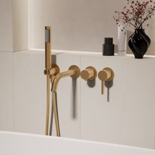 Vincea Villa VTFW-1VL1BG Встраиваемый для душа и ванны Золото брашированное Смеситель для ванны, Италия - фото 1 - фото 3