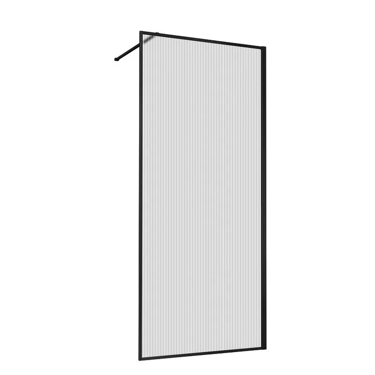 Vincea Walk-In VSW-1HP900FLB Рифленое стекло/Матовый черный 90 Душевая перегородка 0,8x90x200 см, Италия - фото 1 Vincea Walk-In VSW-1HP900FLB Рифленое стекло/Матовый черный 90 Душевая перегородка 0,8x90x200 см, Италия - фото 1