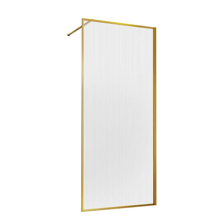 Vincea Walk-In VSW-1HP100FLBG Рифленое стекло/Брашированное золото 100 Душевая перегородка 0,8x100x200 см, Италия - фото 1 Vincea Walk-In VSW-1HP100FLBG Рифленое стекло/Брашированное золото 100 Душевая перегородка 0,8x100x200 см, Италия - фото 1