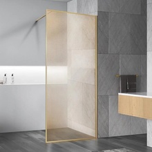 Vincea Walk-In VSW-1HP100GWBG Стекло с золотыми нитями/Брашированное золото 100 Душевая перегородка 0,8x100x200 см, Италия - фото 1 - фото 4