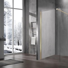 Vincea Walk-In VSW-1H100CLG Прозрачное стекло/Брашированное золото 100 Душевая перегородка 0,8x100x200 см, Италия - фото 1 - фото 2