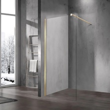 Vincea Walk-In VSW-1H100CLG Прозрачное стекло/Брашированное золото 100 Душевая перегородка 0,8x100x200 см, Италия - фото 1 Vincea Walk-In VSW-1H100CLG Прозрачное стекло/Брашированное золото 100 Душевая перегородка 0,8x100x200 см, Италия - фото 1 - фото 1