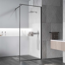 Vincea Walk-In VSW-1HP100FLGM Рифленое стекло/Вороненая сталь 100 Душевая перегородка 0,8x100x200 см, Италия - фото 1 - фото 1