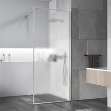 Vincea Walk-In VSW-1HP120FLBN Рифленое стекло/Брашированный никель 120 Душевая перегородка 0,8x120x200 см, Италия - фото 1 - фото 1