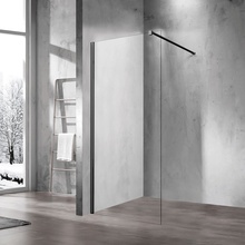 Vincea Walk-In VSW-1H700CLB Прозрачное стекло/Матовый черный 70 Душевая перегородка 0,8x70x200 см, Италия - фото 1 - фото 1