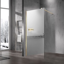 Vincea Walk-In VSW-1H900MRG Зеркальное стекло/Брашированное золото 90 Душевая перегородка 0,8x90x200 см, Италия - фото 1 - фото 1