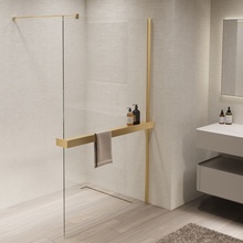 Vincea Walk-In VSW-1HR100CLG Прозрачное стекло/Брашированное золото 100 Душевая перегородка 0,8x100x200 см, Италия - фото 1 - фото 1