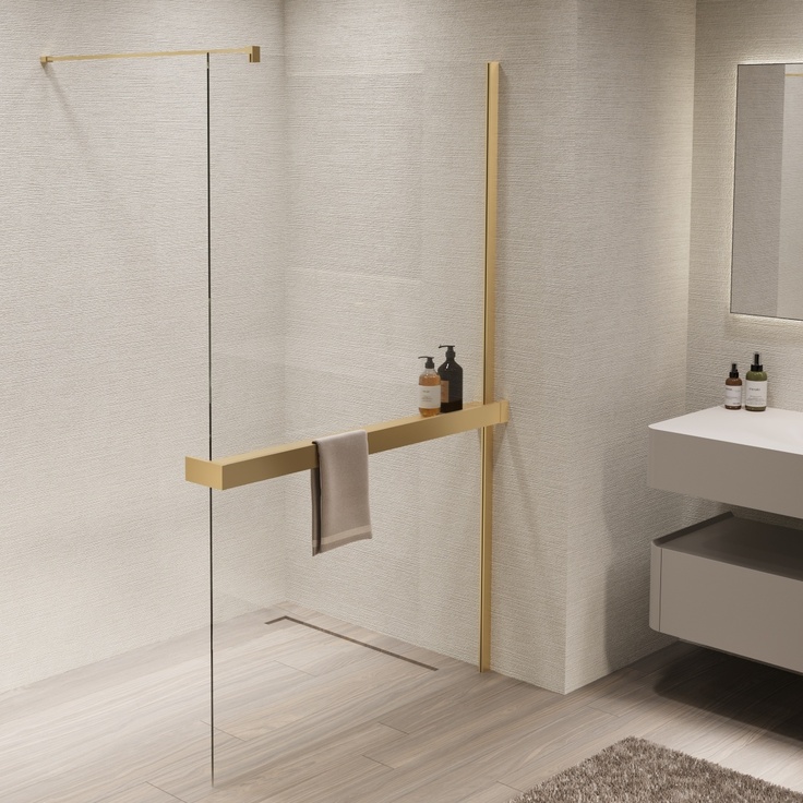 Vincea Walk-In VSW-1HR100CLG Прозрачное стекло/Брашированное золото 100 Душевая перегородка 0,8x100x200 см, Италия - фото 1 Vincea Walk-In VSW-1HR100CLG Прозрачное стекло/Брашированное золото 100 Душевая перегородка 0,8x100x200 см, Италия - фото 1