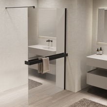 Vincea Walk-In VSW-1HR900MRB Зеркальное стекло/Матовый черный 90 Душевая перегородка 0,8x90x200 см, Италия - фото 1 - фото 1