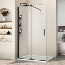 Vincea Walk-In VSW-1WSL120CLB Прозрачное стекло/Матовый черный 120 Душевая перегородка 0,8x120x200 см, Италия - фото 1 - фото 1