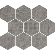 Vives Bunker Raw-SP Grafito Мозаика 27x33 см, Испания, под камень  - фото 1 - фото 1