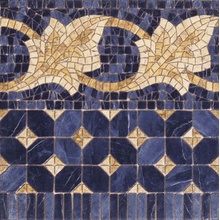 Vives Iliada Cenefa Midas Azul Декор 43,5x43,5 см, Испания, под мозаику - фото 1 - фото 1