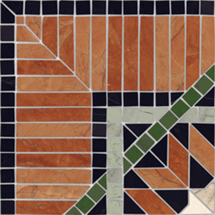 Vives Via appia Cantonera Corfu Multicolor Декор 21,7x21,7 см, Испания, под камень  - фото 1