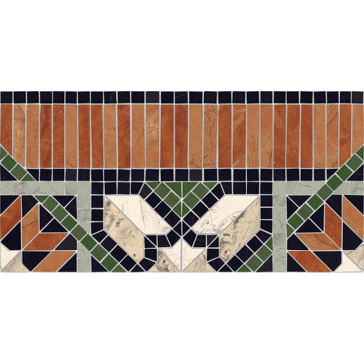 Vives Via appia Cenefa Samos Multicolor Бордюр 21,7x43,5 см, Испания, под камень - фото 1 Vives Via appia Cenefa Samos Multicolor Бордюр 21,7x43,5 см, Испания, под камень - фото 1