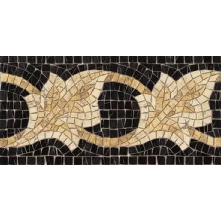 Vives Iliada Cenefa Afrodita Negro Декор 21,7x43,5 см, Испания, под мозаику - фото 1 Vives Iliada Cenefa Afrodita Negro Декор 21,7x43,5 см, Испания, под мозаику - фото 1