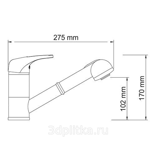 Смеситель для кухни с выдвижной лейкой wasserkraft oder 6365