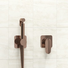 WasserKraft Asphe A7751.290.292.335 Розовое золото Смеситель с гигиеническим душем 7,4x16x14,4 см, для встраиваемых систем, Германия - фото 1 - фото 2