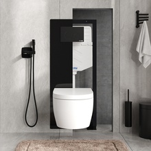 WasserKraft Glan 66 66TLT.010.ME.BL.MB02 С кнопкой смыва Черный матовый Инсталляция для унитаза 22x50x134 см, Германия - фото 1 - фото 1