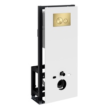 WasserKraft Glan 66 66TLT.010.ME.WH.MG02 С кнопкой смыва Золото матовое Инсталляция для унитаза 22x50x134 см, Германия - фото 1 - фото 2