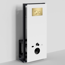 WasserKraft Glan 66 66TLT.010.ME.WH.MG02 С кнопкой смыва Золото матовое Инсталляция для унитаза 22x50x134 см, Германия - фото 1 - фото 1