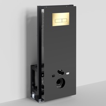 WasserKraft Glan 66 66TLT.010.ME.BL.PG03 С кнопкой смыва Золото глянцевое Инсталляция для унитаза 22x50x134 см, Германия - фото 1 - фото 2