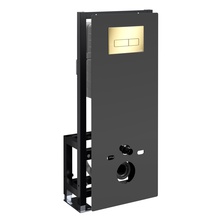 WasserKraft Glan 66 66TLT.010.ME.BL.PG03 С кнопкой смыва Золото глянцевое Инсталляция для унитаза 22x50x134 см, Германия - фото 1 - фото 1