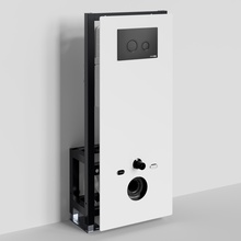 WasserKraft Glan 66 66TLT.010.ME.WH.MB01 С кнопкой смыва Черный матовый Инсталляция для унитаза 22x50x134 см, Германия - фото 1 - фото 2