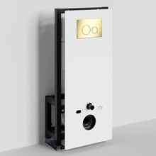 WasserKraft Glan 66 66TLT.010.ME.WH.PG02 С кнопкой смыва Золото глянцевое Инсталляция для унитаза 22x50x134 см, Германия - фото 1 - фото 2