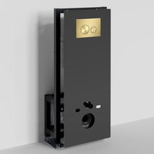 WasserKraft Glan 66 66TLT.010.ME.BL.MG02 С кнопкой смыва Матовое золото Инсталляция для унитаза 22x50x134 см, Германия - фото 1 - фото 2