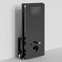 WasserKraft Glan 66 66TLT.010.ME.BL.MB04 с кнопкой смыва Черный матовый Инсталляция для унитаза 22x50x134 см, Германия - фото 1 - фото 2