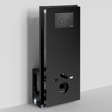 WasserKraft Glan 66 66TLT.010.ME.BL.MB01 с кнопкой смыва Черный матовый Инсталляция для унитаза 22x50x134 см, Германия - фото 1 - фото 2