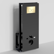 WasserKraft Glan 66 66TLT.010.ME.BL.PG02 С кнопкой смыва Глянцевое золото Инсталляция для унитаза 22x50x134 см, Германия - фото 1 - фото 2